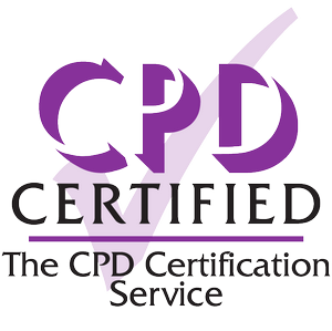 Logo of the CPD Certification Service, featuring the text 'CPD Certified' in purple, with a tick symbol and the phrase 'The CPD Certification Service' below.