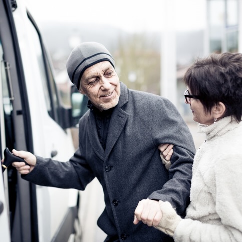 Safeguarding Vulnerable Adults course image (Man being helped into transport)